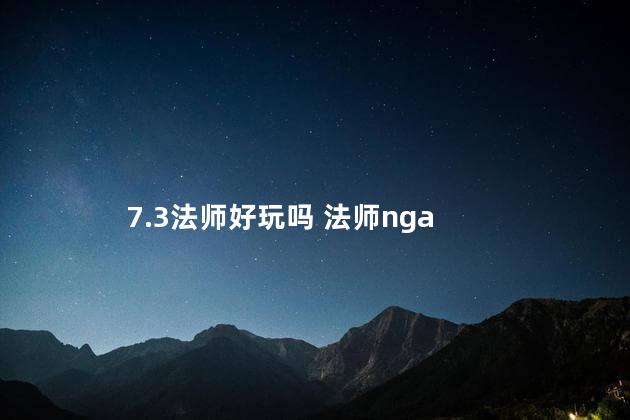 7.3法师好玩吗 法师nga